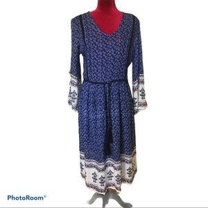 💙NWOT Blue Bohemian Inspired Dress